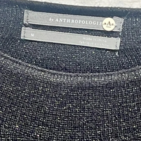 Anthropologie Claudette Black Ruffled Sweater Dress Sz:M - Picture 9 of 14